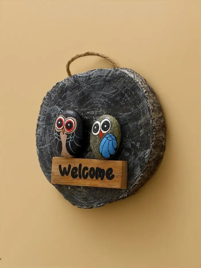 Панно WELCOME, 18&times;5&times;18 см, дерево, бежевое