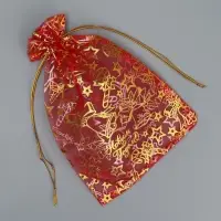 Мешочек подарочный органза &laquo;Новогодние игрушки&raquo;, 16 х 24 см +/- 1.5 см