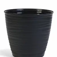 Горшок для цветов "Saffron" D-26,7 см, 9,1 л с поддоном, черный