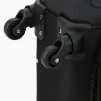 Чемодан 20", Текст, 37*23*55, отд на молнии, 2 нар/карм, увелич, код замок, 4 колеса, черный   10872