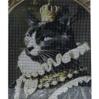 Алмазная мозаика с полным заполнением на холсте с подрамником &laquo;Мусье кот&raquo;, 40 х 50 см