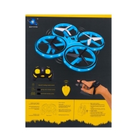 Квадрокоптер радиоуправляемый DRONE, подсветка, работает от аккумулятора, цвет синий