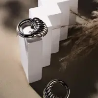 Серьги металл "Кольца" тренд, цвет золото