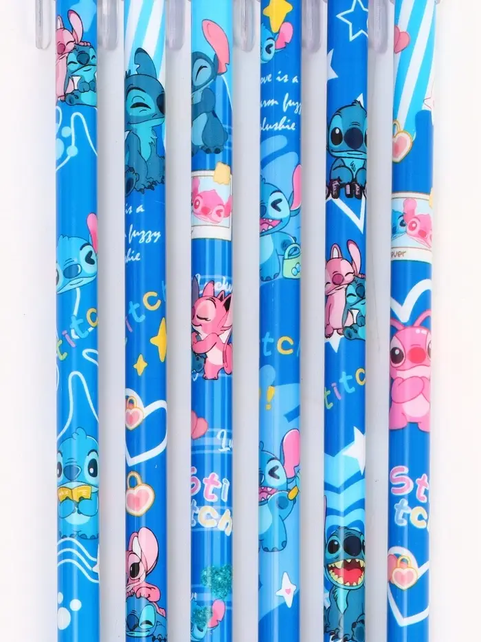 Ручка пиши-стирай с колпачком "Стич", синяя паста 0.5 мм