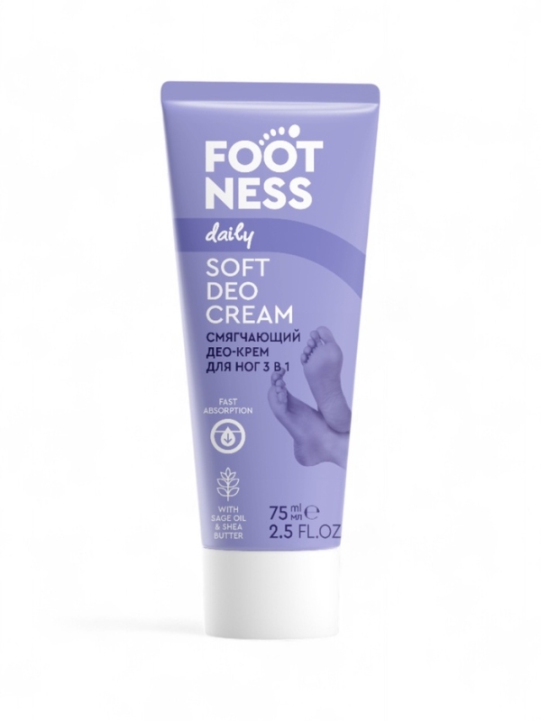 Део-крем для ног 3 в 1 FOOTNESS смягчающий, 75 мл