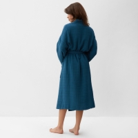 Халат жен.муслиновый LoveLife размер 42-44, цвет синий, 100% хл, 4-сл, 235гр/м2