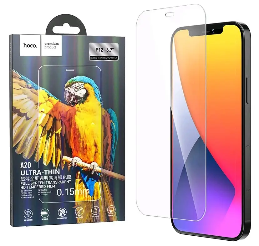 Защитное стекло iPh 12 Pro Max (6.7) 2.5D (А20) Hoco прозрачное
