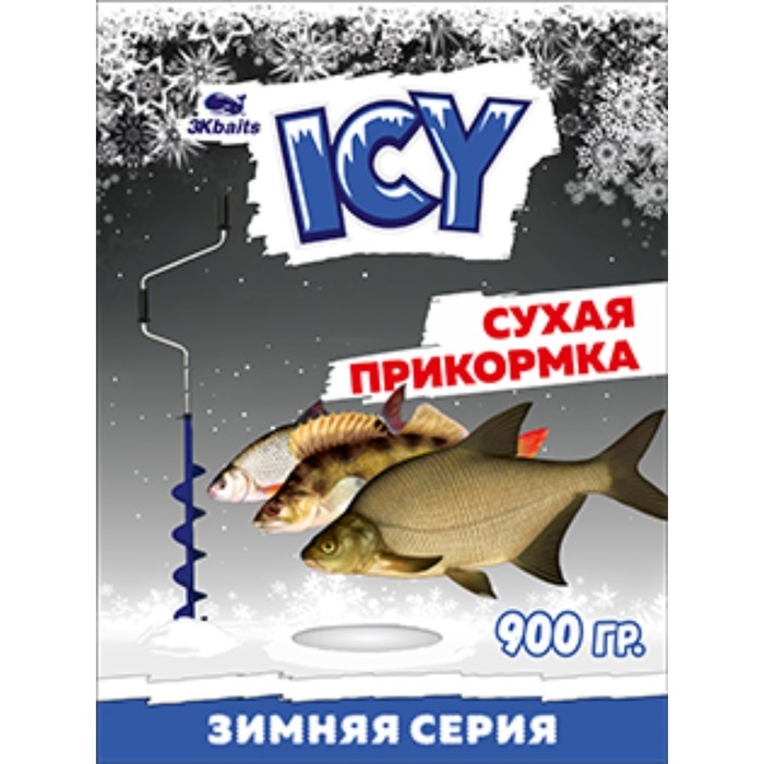 Прикормка зимняя ICY &laquo;Лещ&raquo;, сухая, пакет, 900 г, цвет чёрный