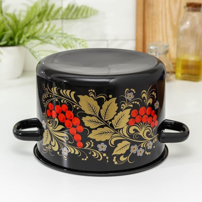 Кастрюля эмалированная &laquo;Рябина&raquo;, 4,5 л