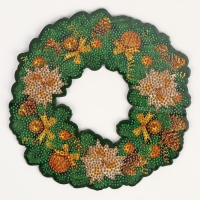 Алмазная мозаика на новый год с полным заполнением на фигурке. Новогодний венок «Зимняя сказка», 20 х 20 см, новогодний набор для творчества Алмазная мозаика на новый год с полным заполнением на фигурке. Новогодний венок «Зимняя сказка», 20 х 20 см, новогодний набор для творчества