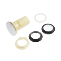 Донный клапан ZEIN BP4, корпус пластик, большая кнопка, нержавеющая сталь, с переливом