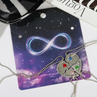 Кулоны &laquo;Неразлучники&raquo; фантастическая четвёрка, цветные в серебре, 45 см