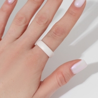 Кольцо керамика «Линия», цвет белый матовый, 17,5 размер Кольцо керамика «Линия», цвет белый матовый, 17,5 размер