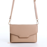 Сумка женская на молнии, цвет бежевый