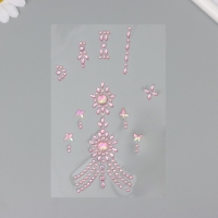 Наклейка пластик стразы "Цветочный браслет" МИКС 12х20,3 см