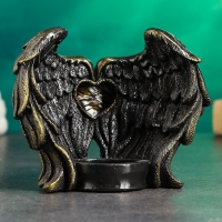 Подсвечник "Крылья ангела" черный с золотом, 12см