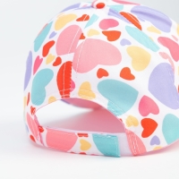 Кепка детская MINAKU "Сердца" цвет белый, р-р 52 Кепка детская MINAKU "Сердца" цвет белый, р-р 52