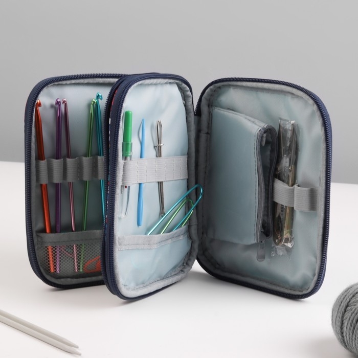 Пенал для вязания &laquo;Жар-птица&raquo;, 2 отделения, 17,5 &times; 14 &times; 4 см