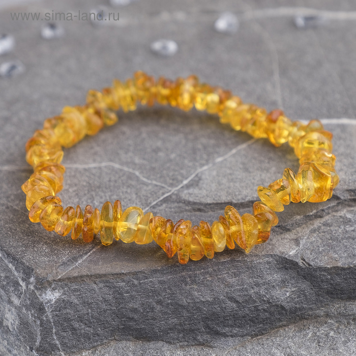 Браслет &laquo;Янтарь&raquo; крошка обработанная, цвет медовый, d= 6 см