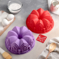 Форма для выпечки Доляна &laquo;Немецкий кекс. Замок&raquo;, силикон, 22&times;8 см, цвет МИКС