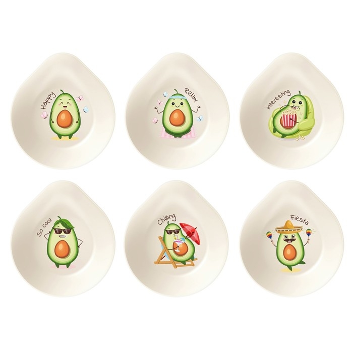 Контейнер для продуктов &laquo;Авокадо&raquo;, 400 мл, 15.5&times;13.5&times;4.5 см, цвет светло-бежевый, рисунок МИКС