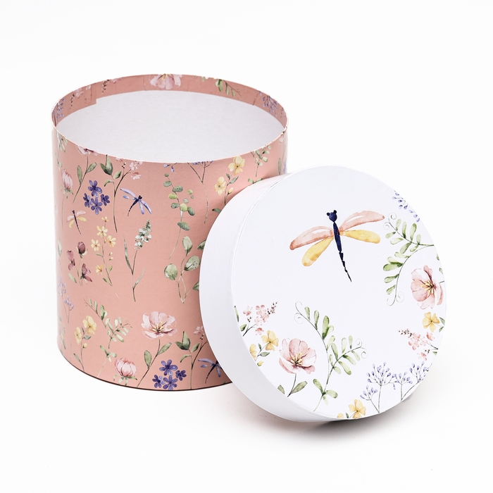 Набор круглых коробок 5 в 1 Набор круглых коробок 5 в 1 "Мини-цветы" , 20 х 20 -14 х 14 см