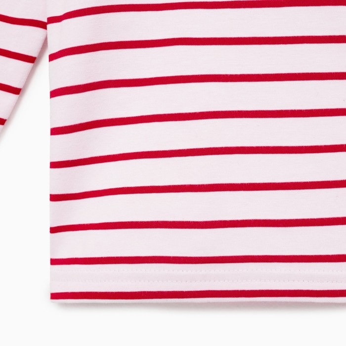 Лонгслив детский в полоску KAFTAN, размер 36 (134-140 см), цвет белый/красный