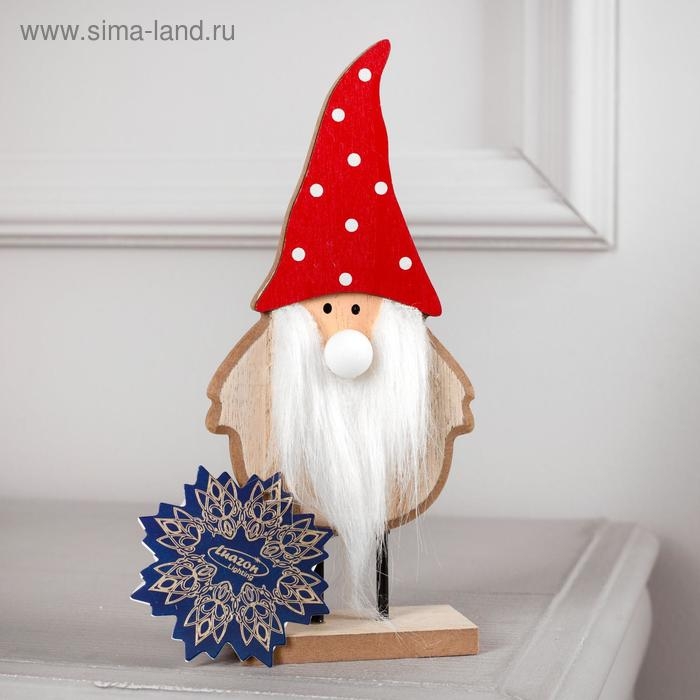 Светодиодная фигура &laquo;Дед Мороз&raquo; 7 &times; 22 &times; 5 см, дерево, батарейки CR2032 (в комплекте), свечение тёплое белое