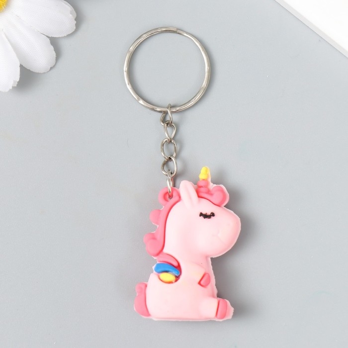 Брелок резина "Спящий единорог с крыльями" МИКС 5,6х3,4х2,1 см