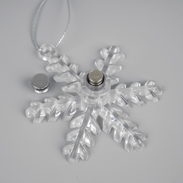 Ёлочная игрушка &laquo;Снежинка&raquo;, от батареек, свечение мульти (RGB)