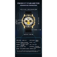 Часы наручные, d-5.1 см, водонепроницаемые, хронограф, ремешок силикон, светящиеся