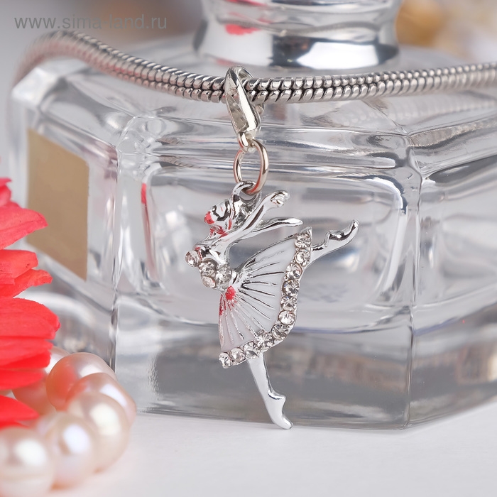 Шарм &laquo;Балерина&raquo;, цвет белый в серебре