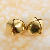 Бубенчики для рукоделия, набор 2 шт., размер 1 шт. — 3,5 см, цвет золотой Бубенчики для рукоделия, набор 2 шт., размер 1 шт. — 3,5 см, цвет золотой