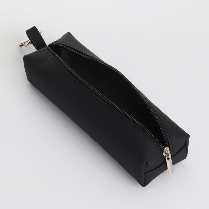 Ключница на молнии, длина 16 см, кольцо, карабин, цвет чёрный