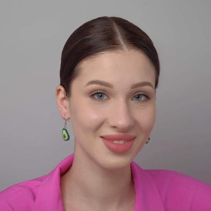 Серьги пластик &laquo;Авокадо&raquo; в разрезе, цвет зелёно-коричневый