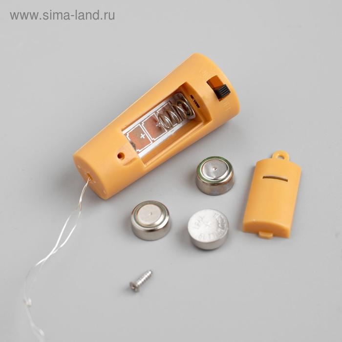 Гирлянда &laquo;Нить&raquo; 1 м роса с пробкой, IP20, серебристая нить, 10 LED, батарейки LR44х3 (в комплекте), свечение зелёное