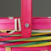 Корзина плетеная, D18 х 11 х 24 см, розовая, бамбук