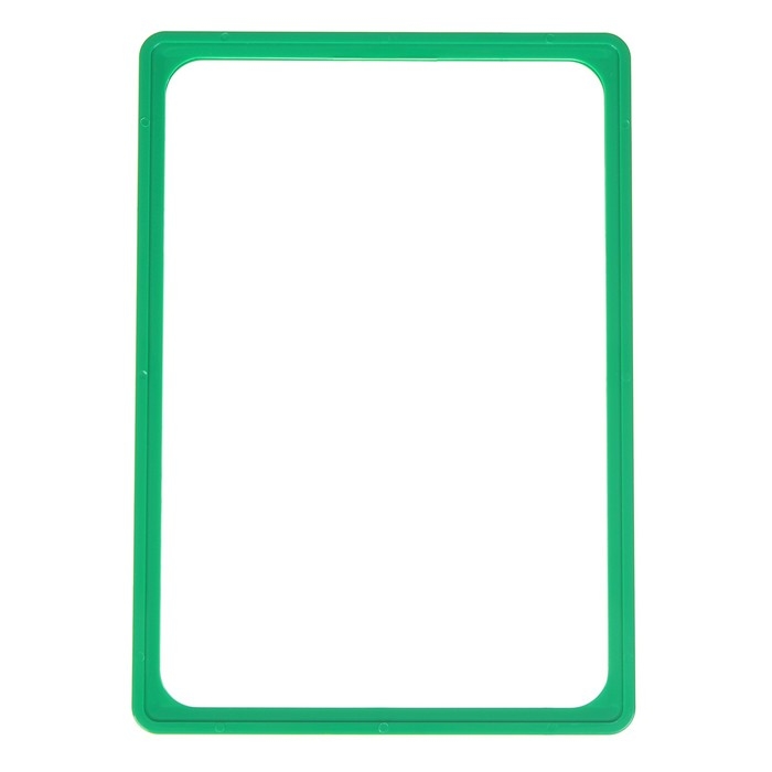 Рама из ударопрочного пластика с закругленными углами А4, без протектора, цвет зелёный
