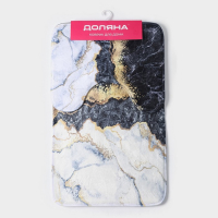 Коврики для ванной и туалета Доляна &laquo;Мрамор&raquo;, 2 шт: 79&times;50 см, 50&times;39 см, цвет МИКС