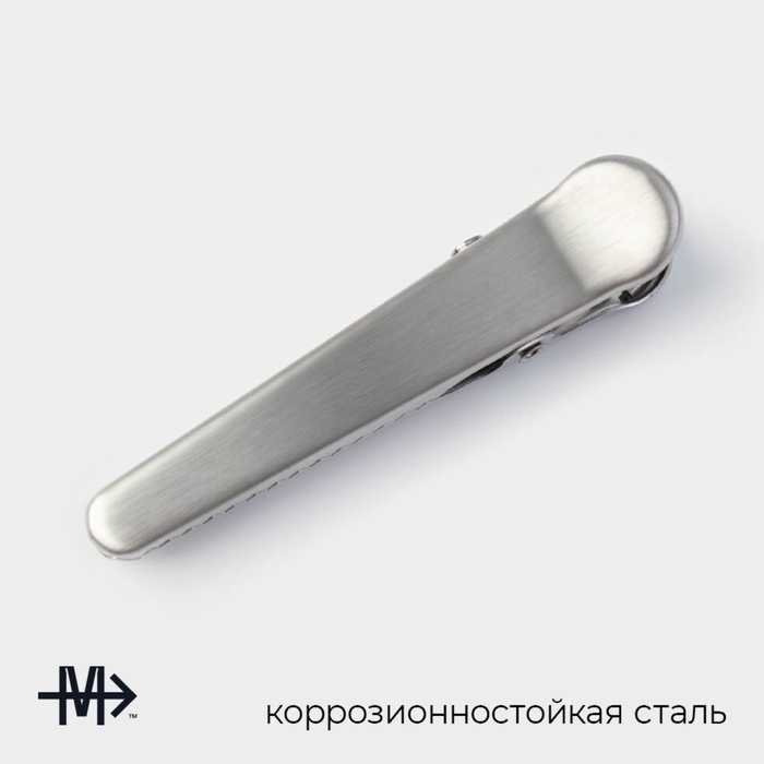 Зажим для пакетов Magistro &laquo;Крокодил&raquo;, 9 см, нержавеющая сталь, серебристый