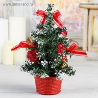 Ёлка декор "Снег" 20 см, красный