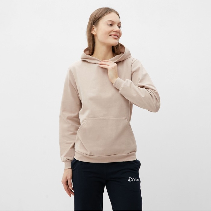 Толстовка женская НАЧЁС, цвет бежевый, размер 52 Толстовка женская НАЧЁС, цвет бежевый, размер 52