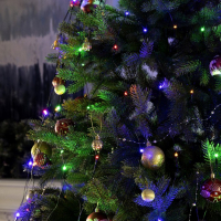 Гирлянда &laquo;Сеть&raquo; d=1.5 м с кольцом на ёлку, IP20, тёмная нить, 204 LED, свечение мульти, 8 режимов, 220 В