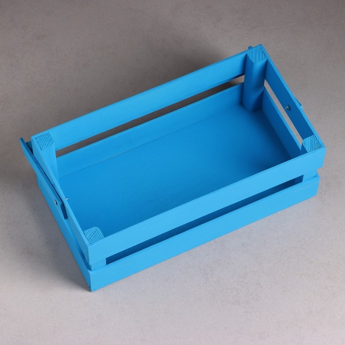 Кашпо деревянное 24.5×13.5×9 см Кашпо деревянное 24.5×13.5×9 см "Двушка Лайт", двухреечное, голубой Дарим Красиво