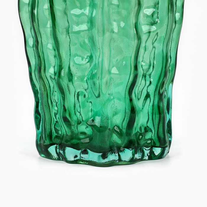Ваза для цветов &laquo;Марбл грин&raquo; из зеленого стекла 23&times;15&times;9 см