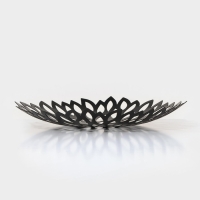 Фруктовница Доляна &laquo;Пион&raquo;, 28,5&times;28,5&times;4,5 см, цвет чёрный