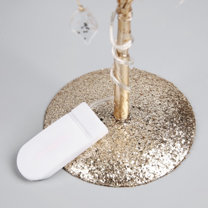 Светодиодный куст &laquo;Листья&raquo; 35 &times; 26 &times; 3 см, 10 LED, постоянное свечение, от батареек CR2032х2 (в комплекте), свечение тёплое белое