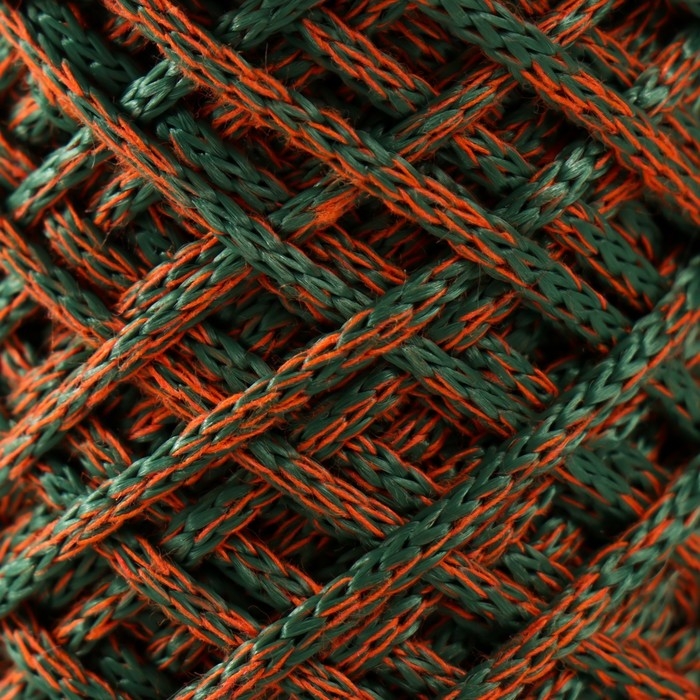 Шнур для вязания 35% хлопок,65%  полипропилен 3 мм 85м/160&plusmn;10 гр ( Рябина/изумруд)