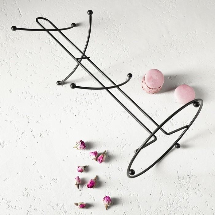 Подставка для кружек Доляна, на 6 предметов, 16&times;16&times;36,5 см, цвет чёрный