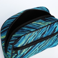 Косметичка на молнии, цвет голубой/бирюзовый